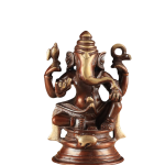 Pure Brass Lord Ganesha | 5" x 3.5" x 2.5" | 1 kg | Copper Tone Finish | Portable Sacred Art | Perfect Gift | Jaipurio